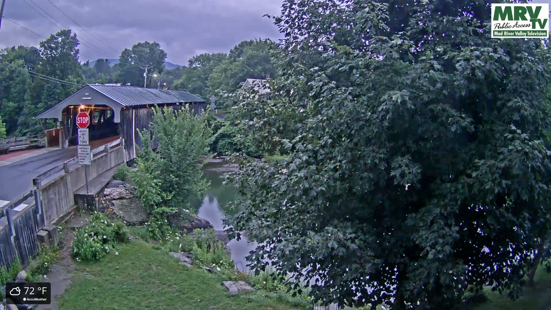 Waitsfield, Mad River Valley Great Eddy Covered Bridge Live Cam -Waitsfield, Washington County, Vermont, USA