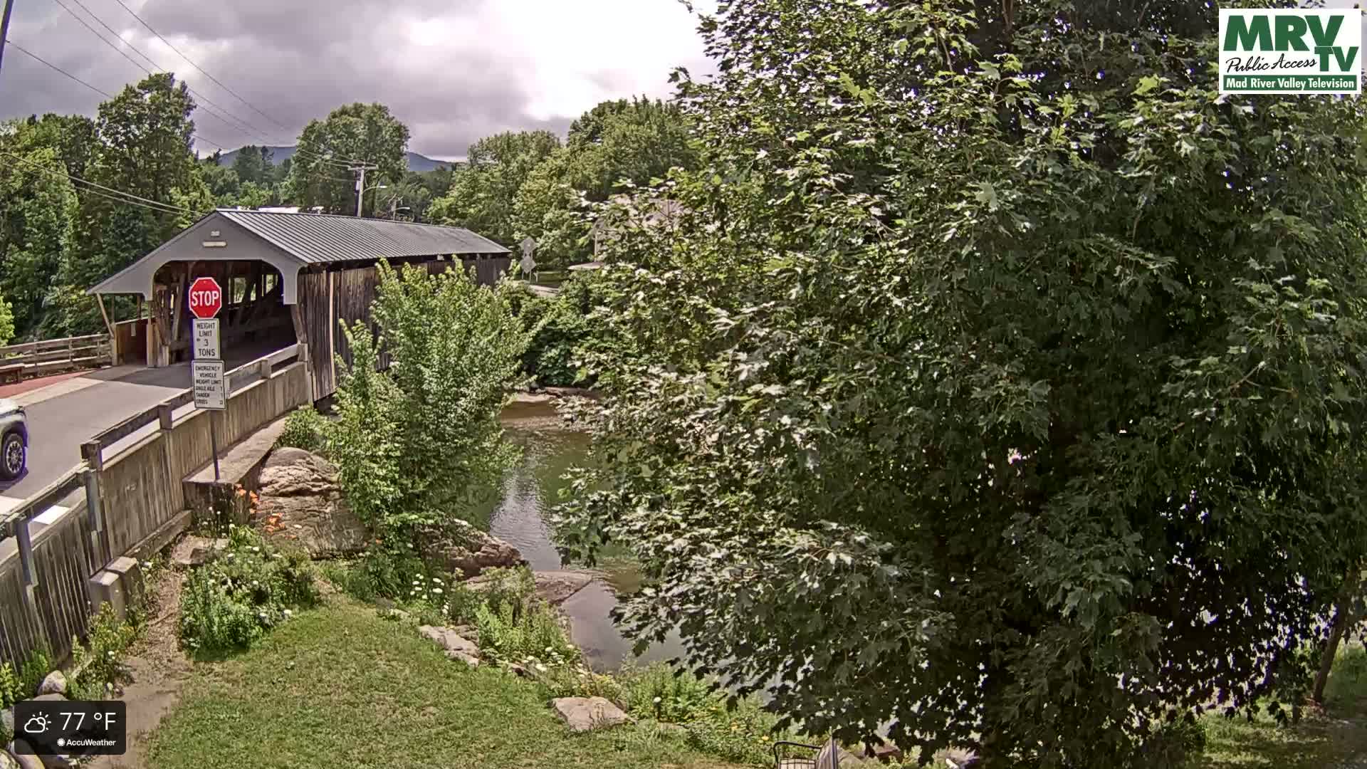 Waitsfield, Mad River Valley Great Eddy Covered Bridge Live Cam -Waitsfield, Washington County, Vermont, USA