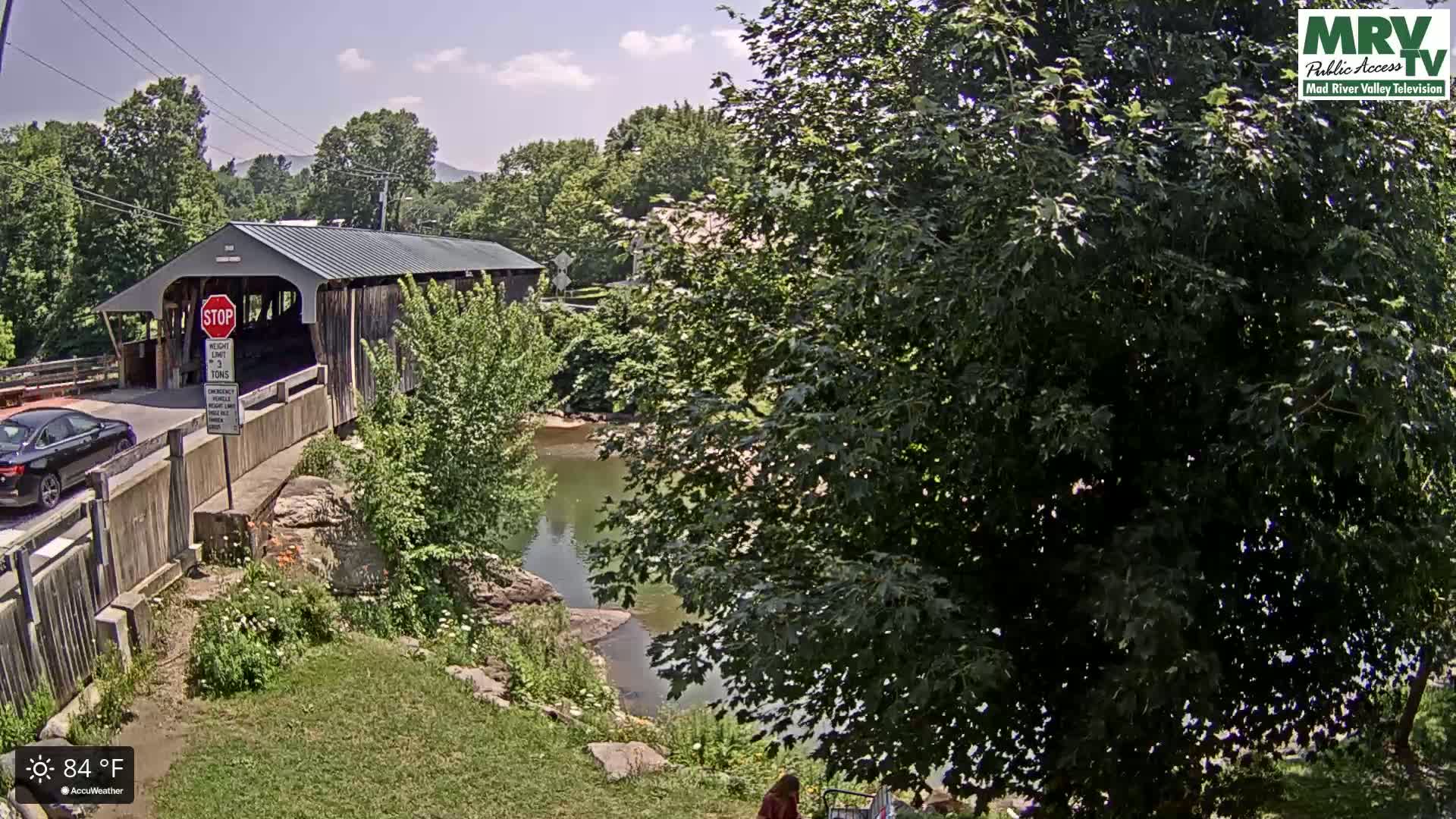 Waitsfield, Mad River Valley Great Eddy Covered Bridge Live Cam -Waitsfield, Washington County, Vermont, USA
