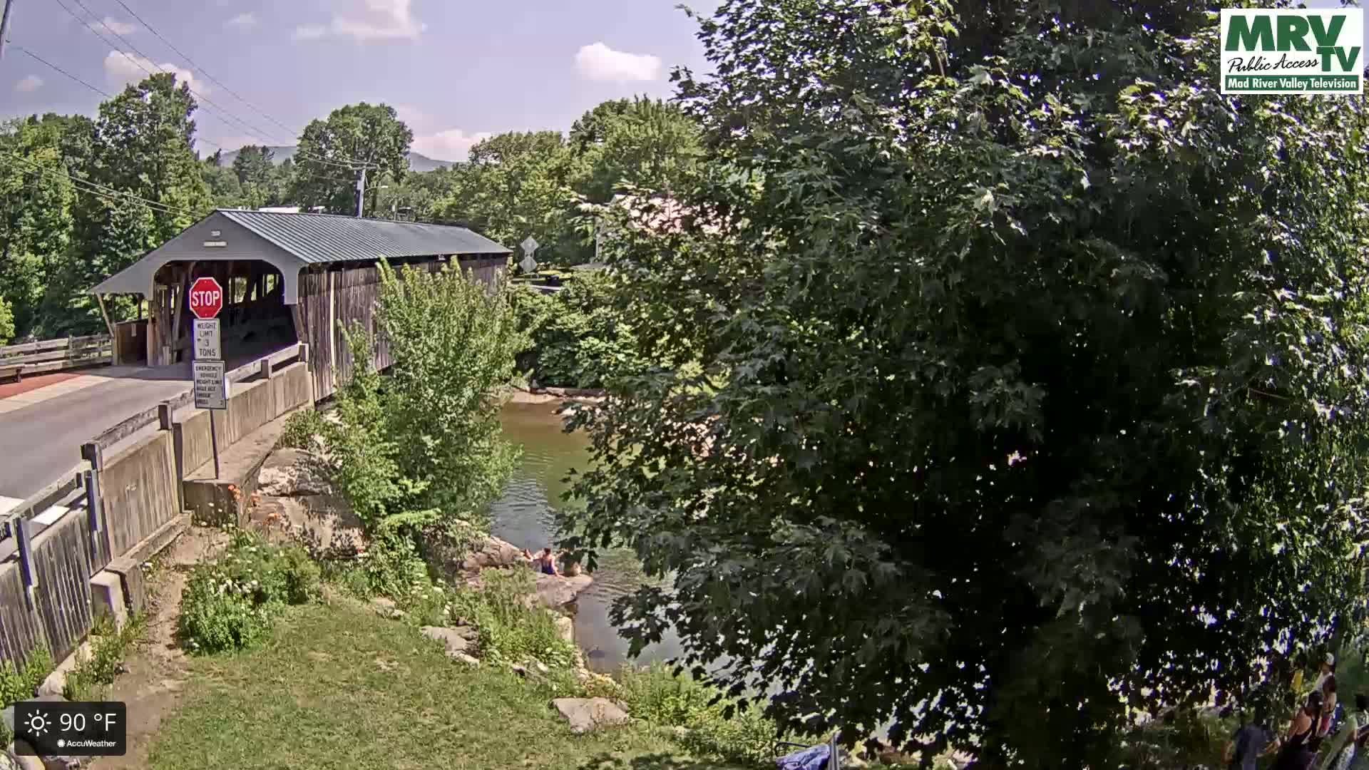 Waitsfield, Mad River Valley Great Eddy Covered Bridge Live Cam -Waitsfield, Washington County, Vermont, USA