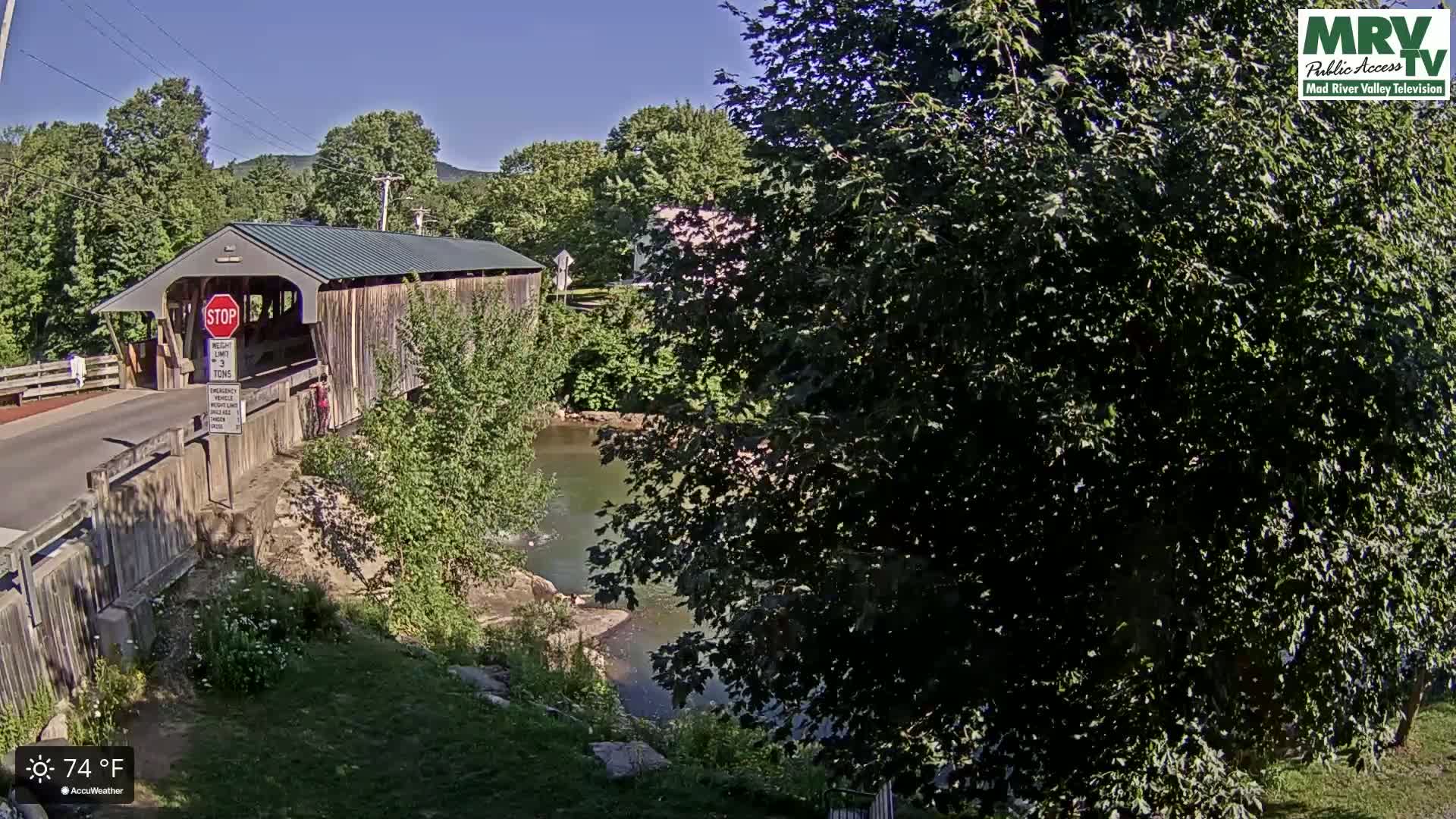 Waitsfield, Mad River Valley Great Eddy Covered Bridge Live Cam -Waitsfield, Washington County, Vermont, USA