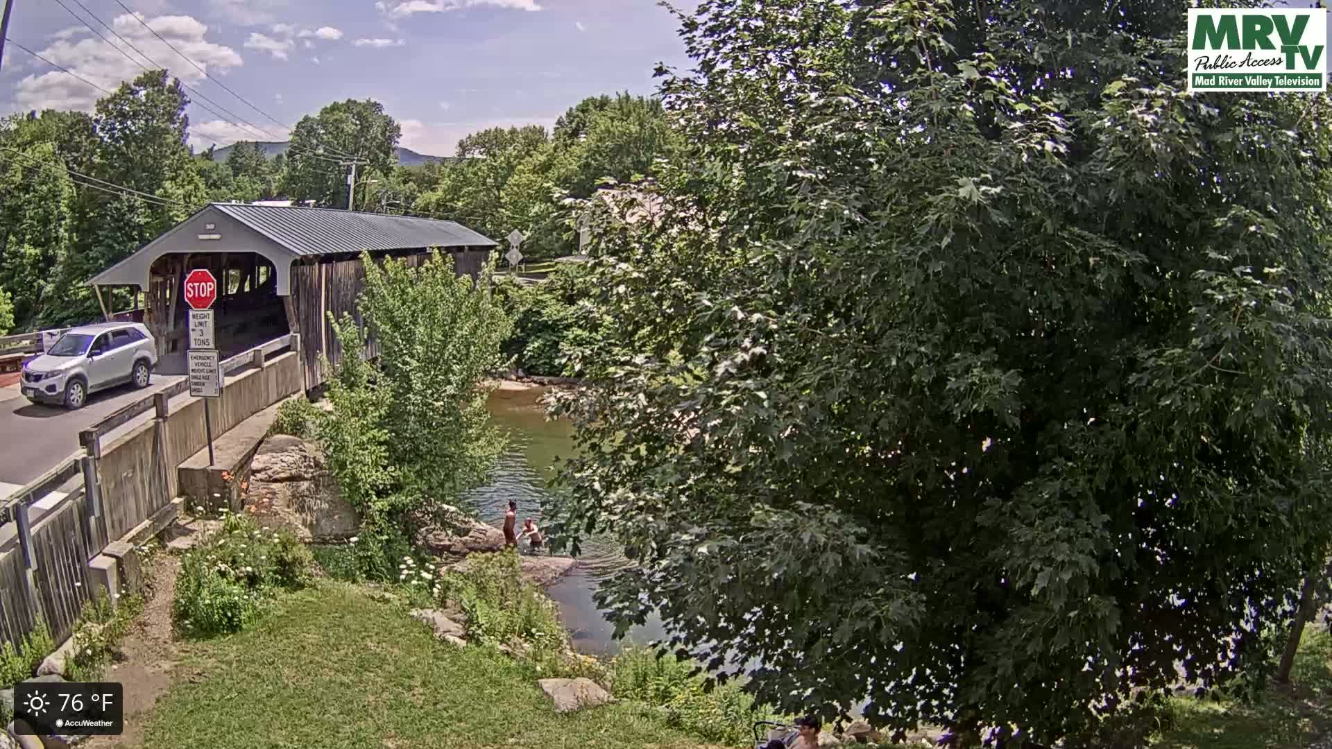 Waitsfield, Mad River Valley Great Eddy Covered Bridge Live Cam -Waitsfield, Washington County, Vermont, USA