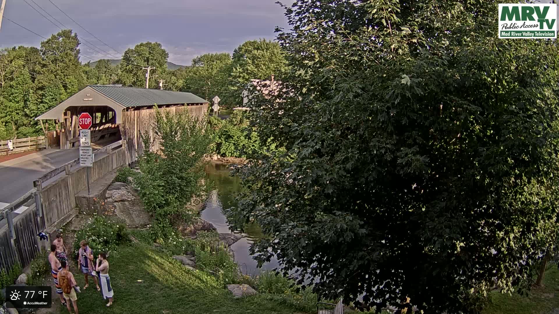 Waitsfield, Mad River Valley Great Eddy Covered Bridge Live Cam -Waitsfield, Washington County, Vermont, USA