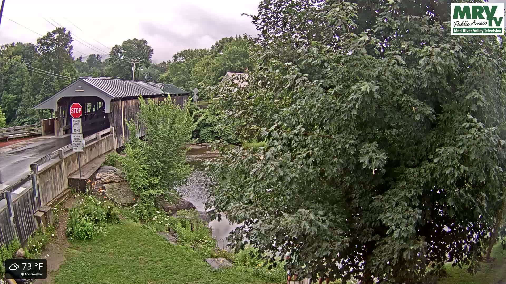 Waitsfield, Mad River Valley Great Eddy Covered Bridge Live Cam -Waitsfield, Washington County, Vermont, USA