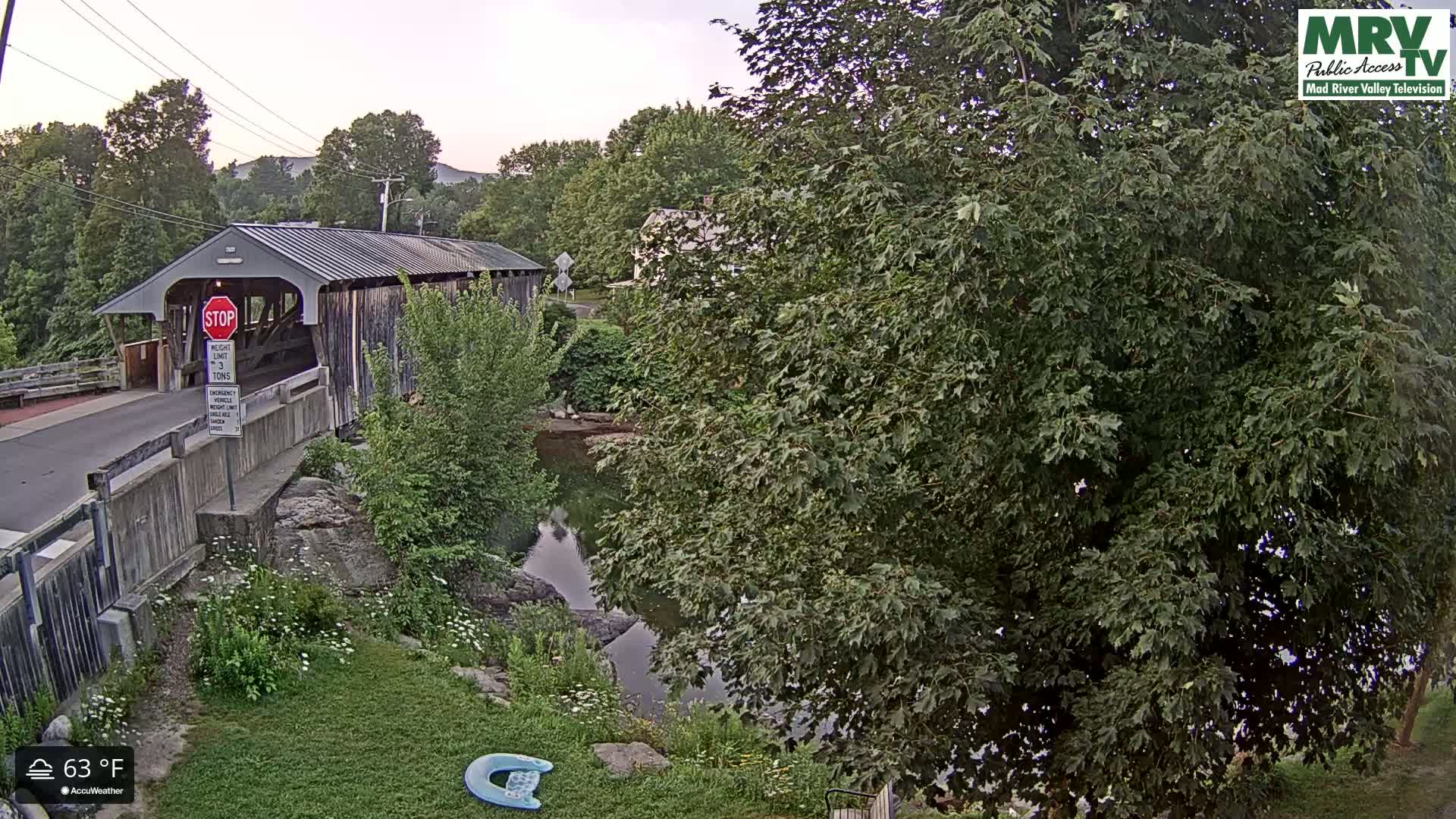 Waitsfield, Mad River Valley Great Eddy Covered Bridge Live Cam -Waitsfield, Washington County, Vermont, USA