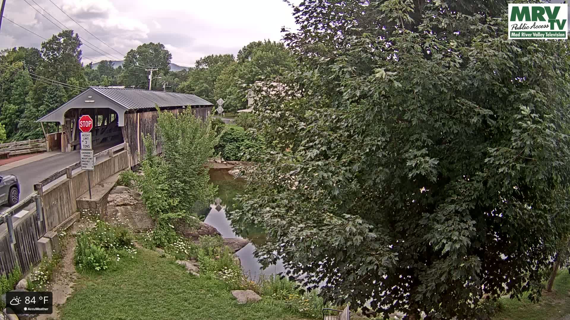 Waitsfield, Mad River Valley Great Eddy Covered Bridge Live Cam -Waitsfield, Washington County, Vermont, USA