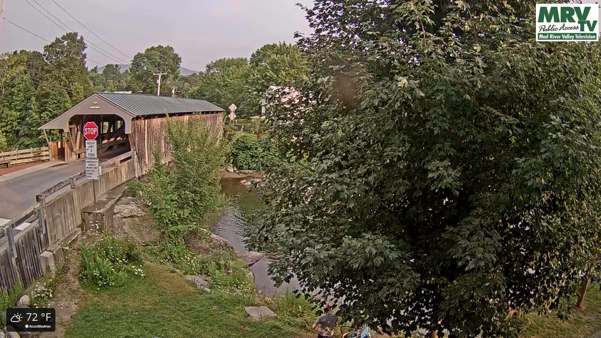 Waitsfield, Mad River Valley Great Eddy Covered Bridge Live Cam -Waitsfield, Washington County, Vermont, USA