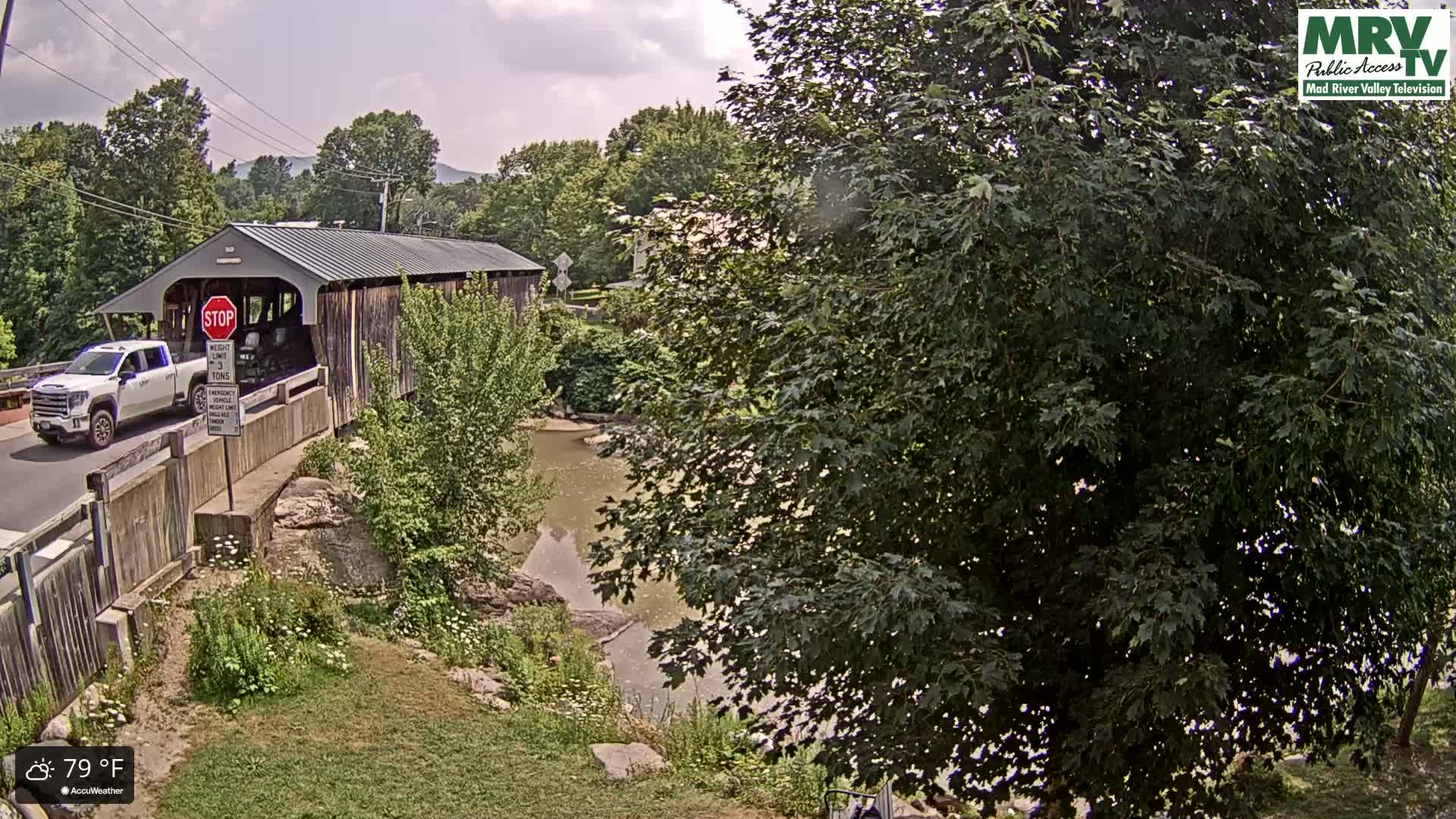Waitsfield, Mad River Valley Great Eddy Covered Bridge Live Cam -Waitsfield, Washington County, Vermont, USA