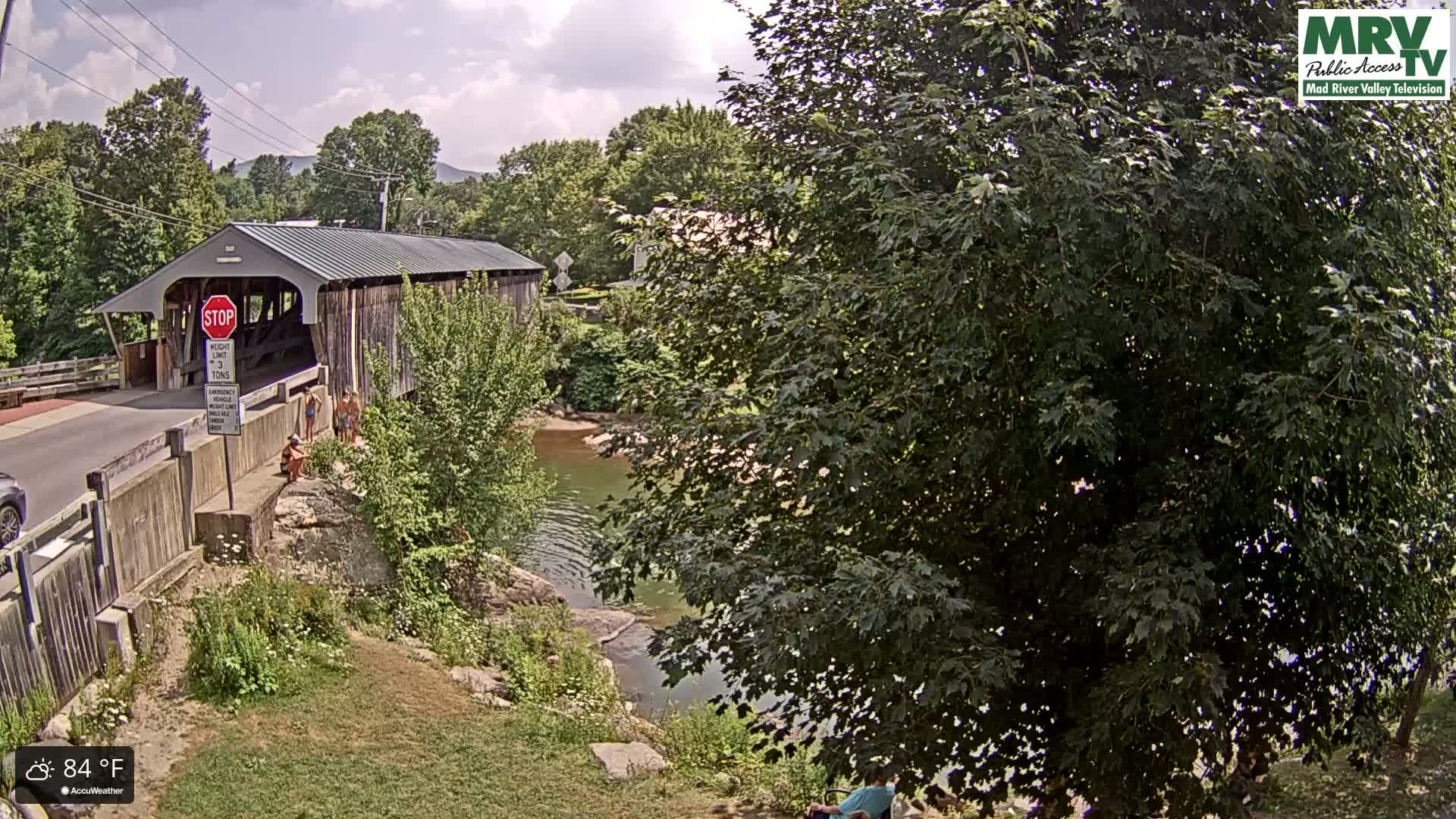 Waitsfield, Mad River Valley Great Eddy Covered Bridge Live Cam -Waitsfield, Washington County, Vermont, USA