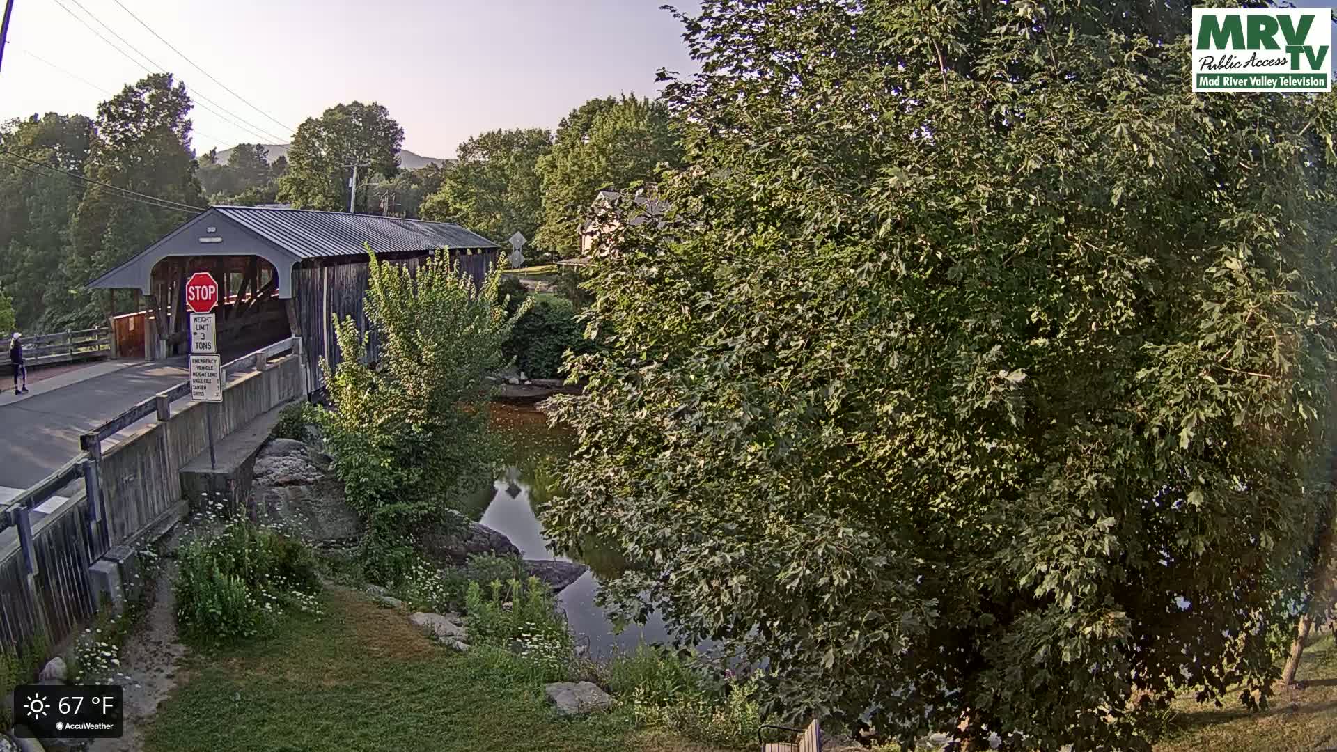 Waitsfield, Mad River Valley Great Eddy Covered Bridge Live Cam -Waitsfield, Washington County, Vermont, USA