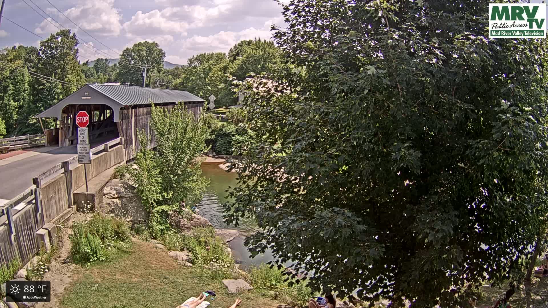 Waitsfield, Mad River Valley Great Eddy Covered Bridge Live Cam -Waitsfield, Washington County, Vermont, USA