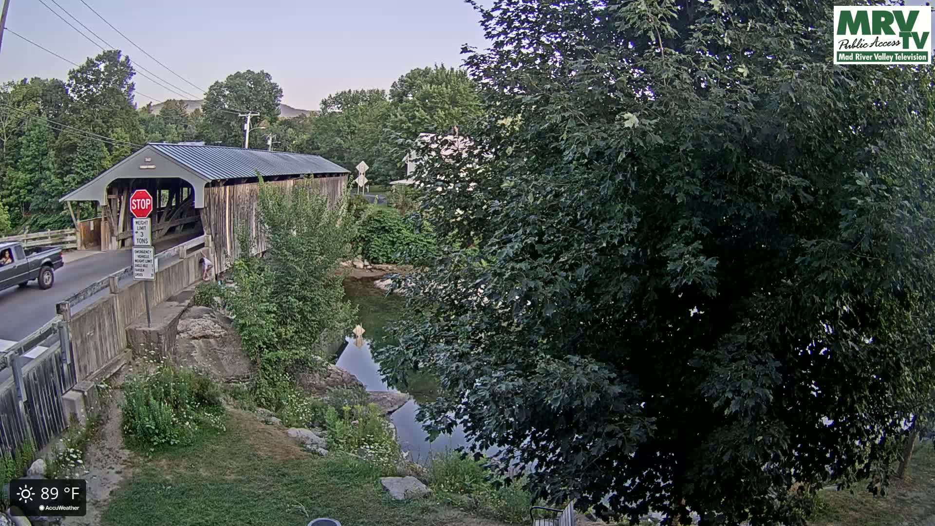 Waitsfield, Mad River Valley Great Eddy Covered Bridge Live Cam -Waitsfield, Washington County, Vermont, USA