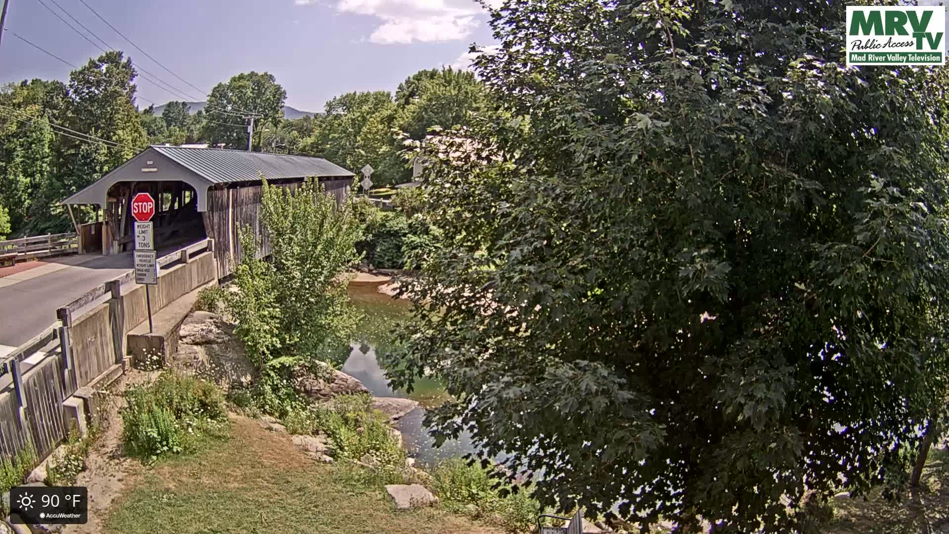 Waitsfield, Mad River Valley Great Eddy Covered Bridge Live Cam -Waitsfield, Washington County, Vermont, USA