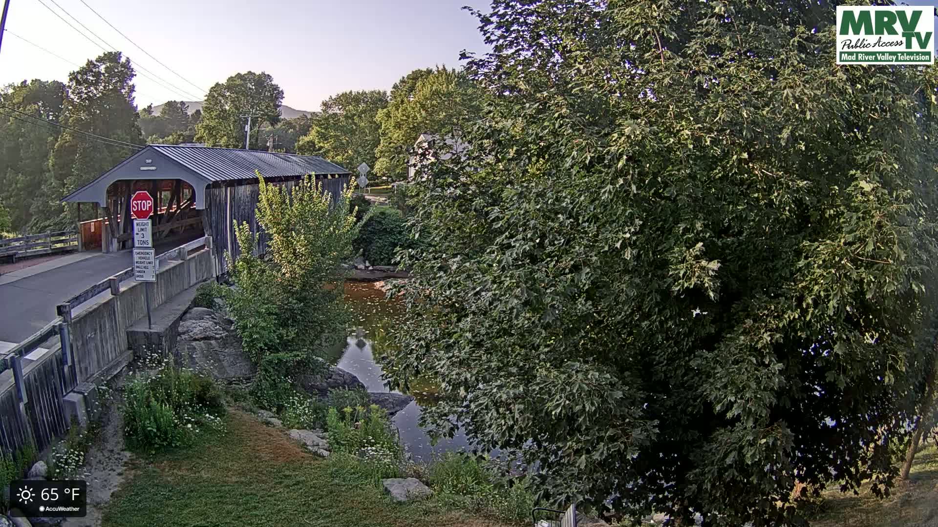 Waitsfield, Mad River Valley Great Eddy Covered Bridge Live Cam -Waitsfield, Washington County, Vermont, USA