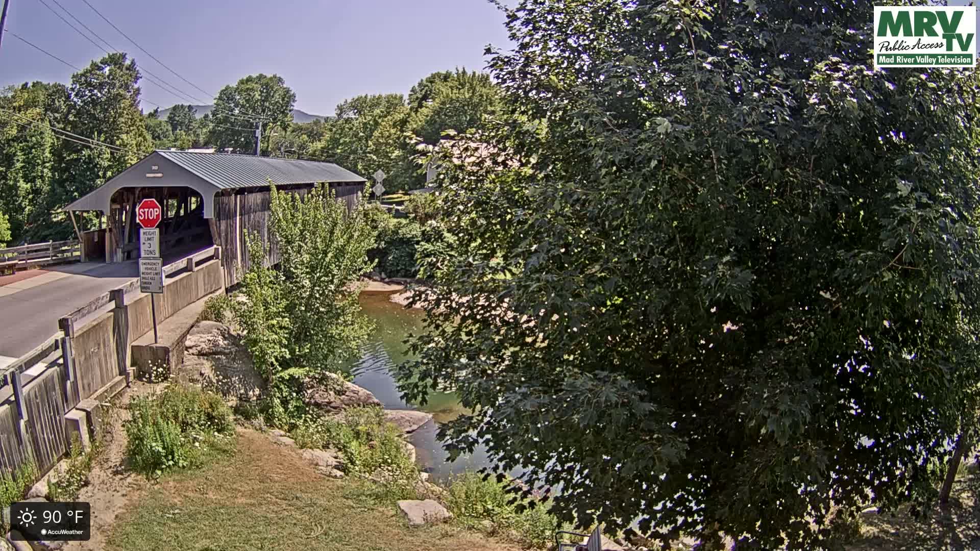 Waitsfield, Mad River Valley Great Eddy Covered Bridge Live Cam -Waitsfield, Washington County, Vermont, USA