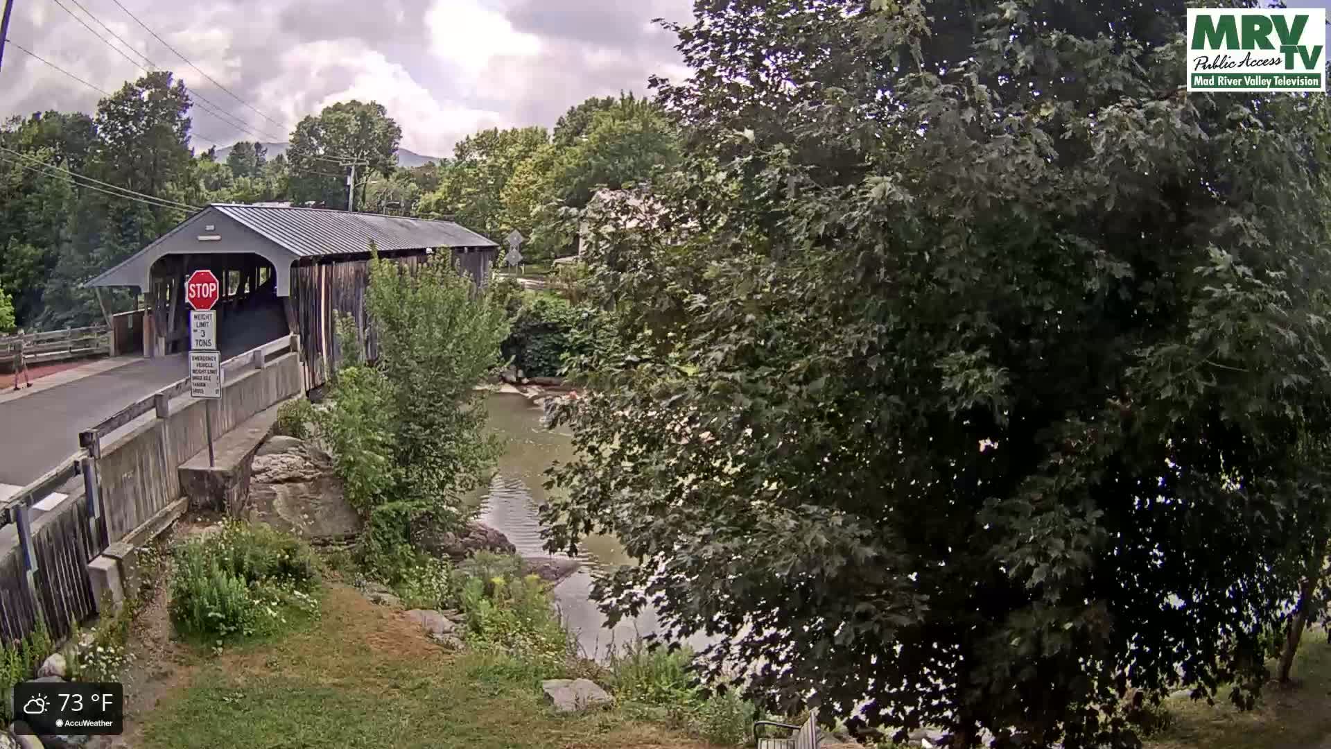 Waitsfield, Mad River Valley Great Eddy Covered Bridge Live Cam -Waitsfield, Washington County, Vermont, USA