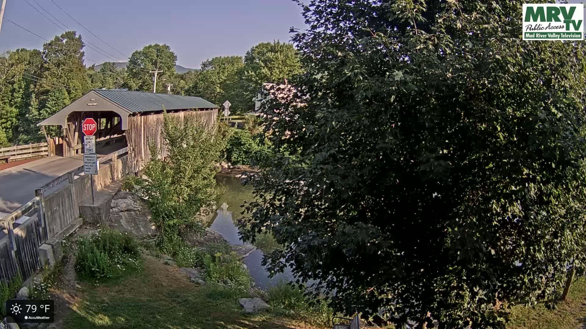 Waitsfield, Mad River Valley Great Eddy Covered Bridge Live Cam -Waitsfield, Washington County, Vermont, USA