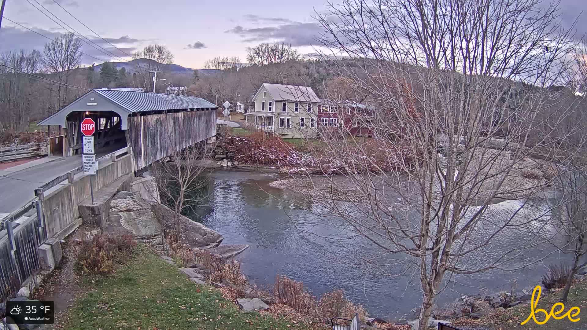 Waitsfield, Mad River Valley Great Eddy Covered Bridge Live Cam -Waitsfield, Washington County, Vermont, USA