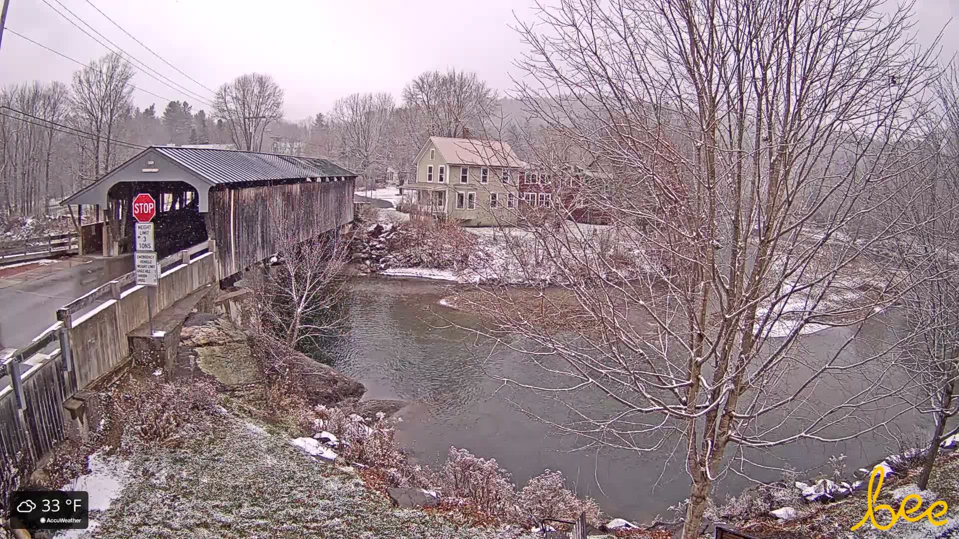 Waitsfield, Mad River Valley Great Eddy Covered Bridge Live Cam -Waitsfield, Washington County, Vermont, USA