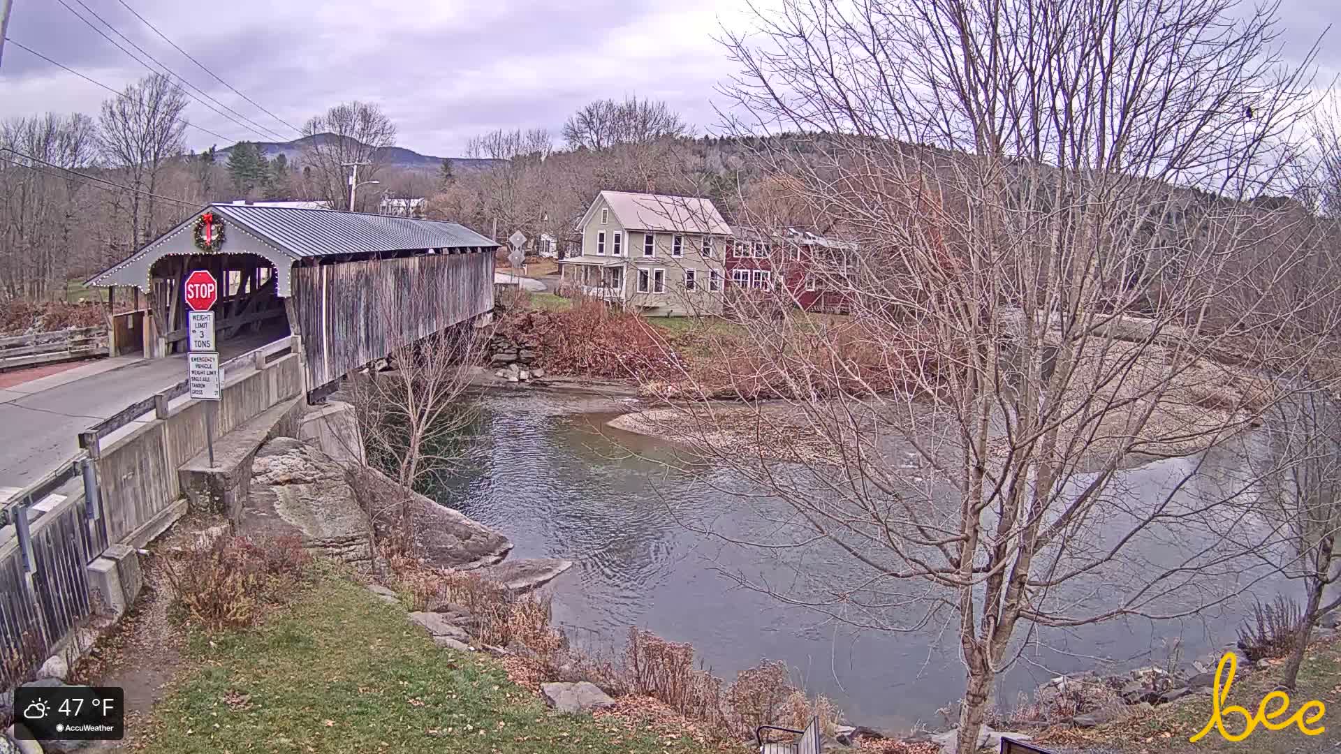 Waitsfield, Mad River Valley Great Eddy Covered Bridge Live Cam -Waitsfield, Washington County, Vermont, USA