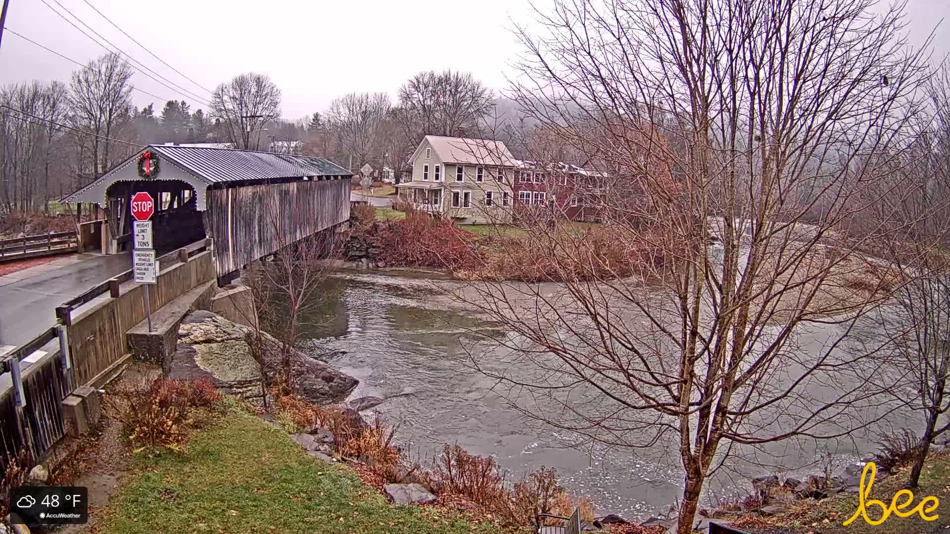 Waitsfield, Mad River Valley Great Eddy Covered Bridge Live Cam -Waitsfield, Washington County, Vermont, USA