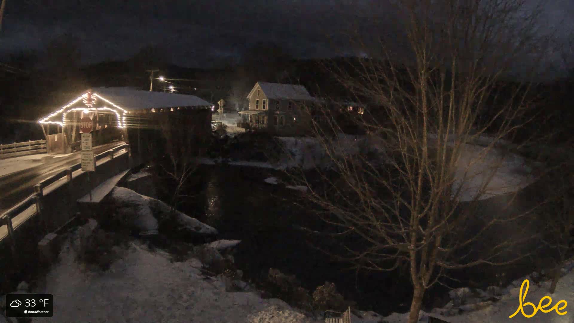 Waitsfield, Mad River Valley Great Eddy Covered Bridge Live Cam -Waitsfield, Washington County, Vermont, USA
