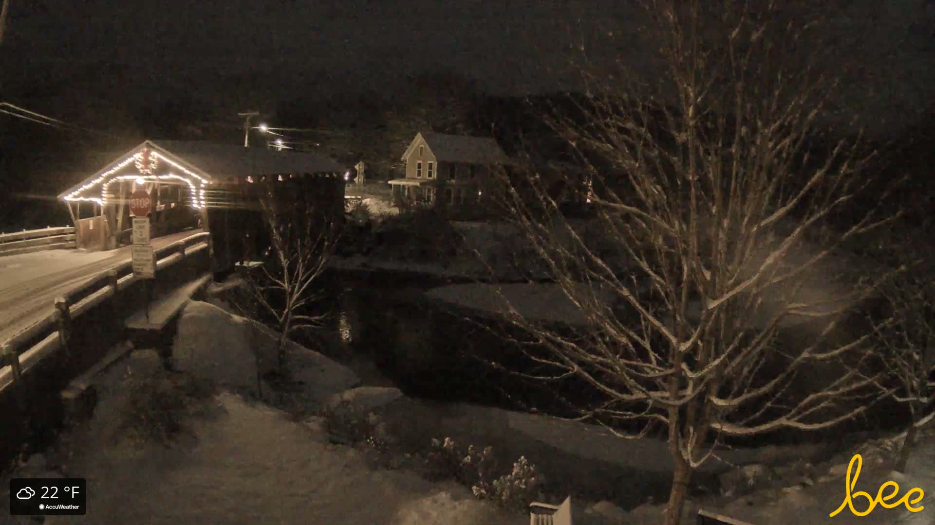 Waitsfield, Mad River Valley Great Eddy Covered Bridge Live Cam -Waitsfield, Washington County, Vermont, USA