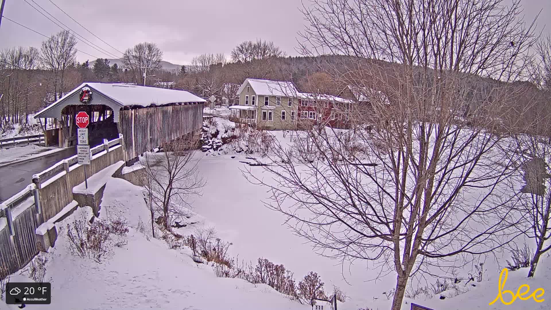Waitsfield, Mad River Valley Great Eddy Covered Bridge Live Cam -Waitsfield, Washington County, Vermont, USA