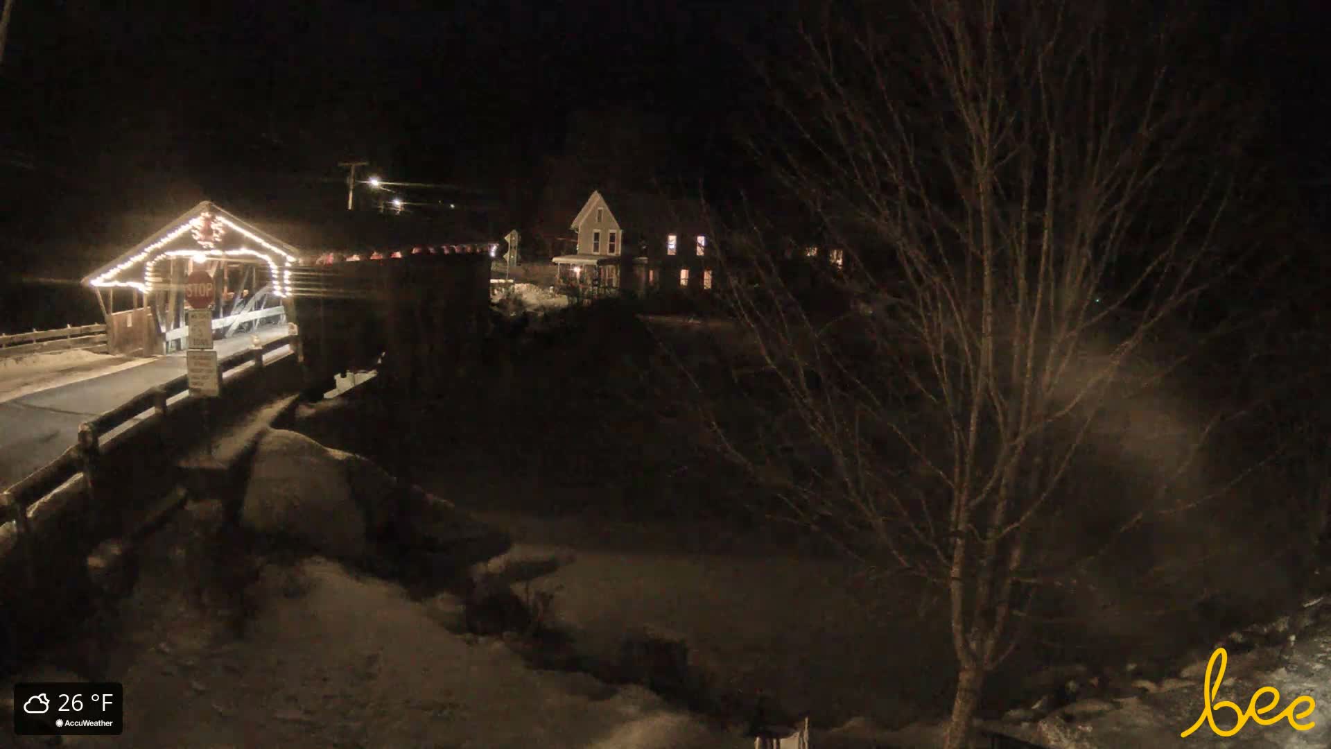 Waitsfield, Mad River Valley Great Eddy Covered Bridge Live Cam -Waitsfield, Washington County, Vermont, USA