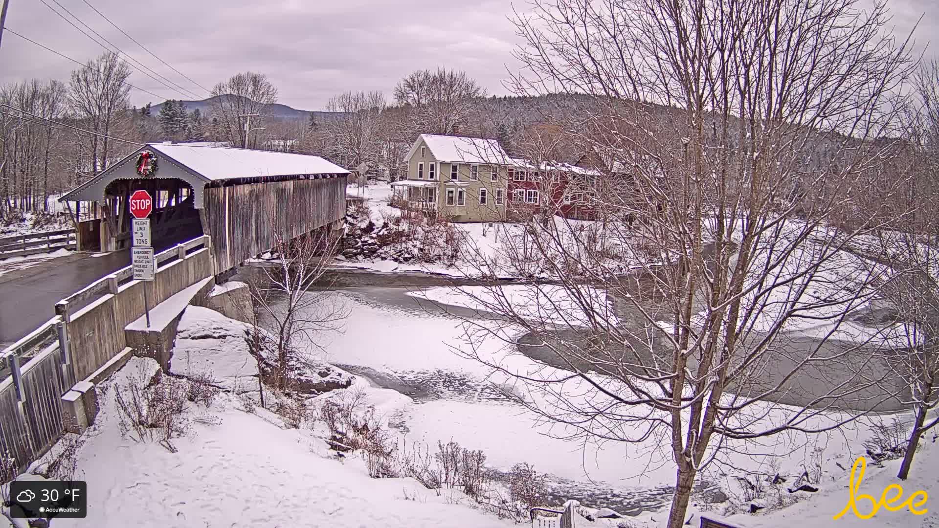 Waitsfield, Mad River Valley Great Eddy Covered Bridge Live Cam -Waitsfield, Washington County, Vermont, USA