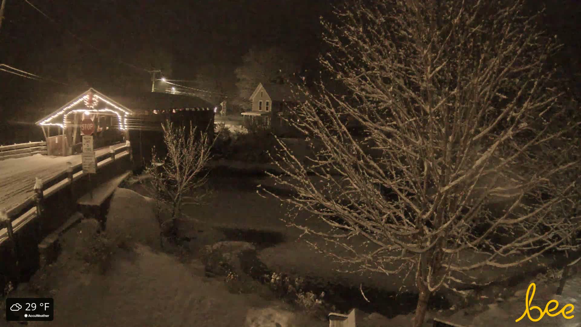 Waitsfield, Mad River Valley Great Eddy Covered Bridge Live Cam -Waitsfield, Washington County, Vermont, USA