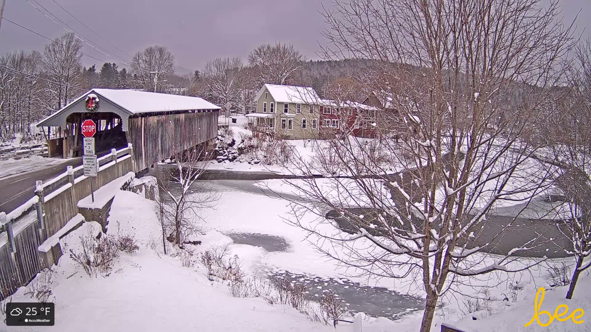Waitsfield, Mad River Valley Great Eddy Covered Bridge Live Cam -Waitsfield, Washington County, Vermont, USA
