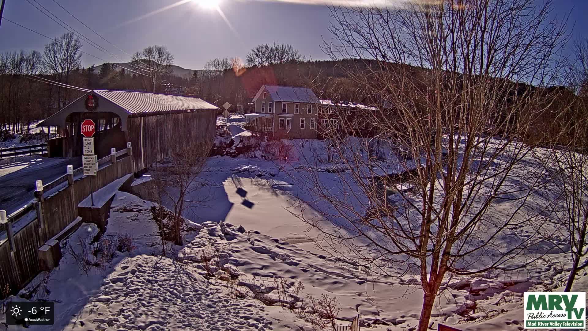Waitsfield, Mad River Valley Great Eddy Covered Bridge Live Cam -Waitsfield, Washington County, Vermont, USA