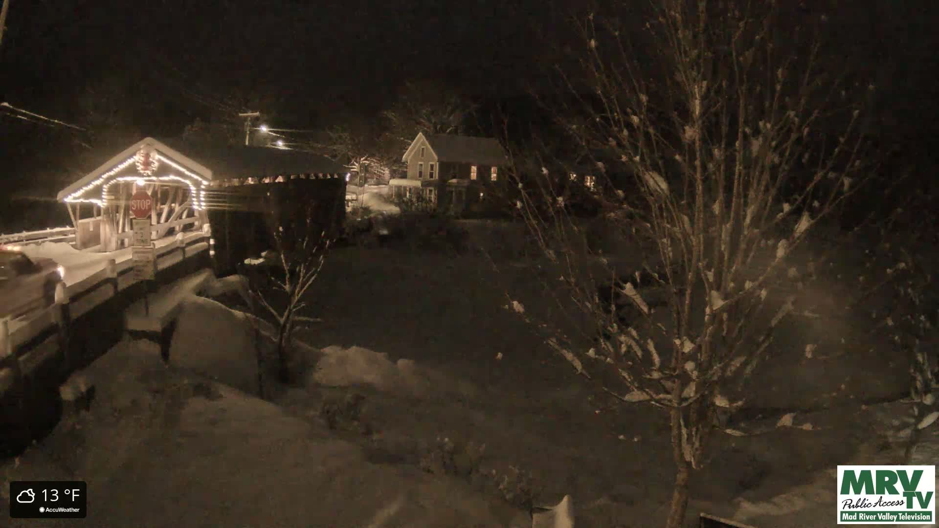 Waitsfield, Mad River Valley Great Eddy Covered Bridge Live Cam -Waitsfield, Washington County, Vermont, USA