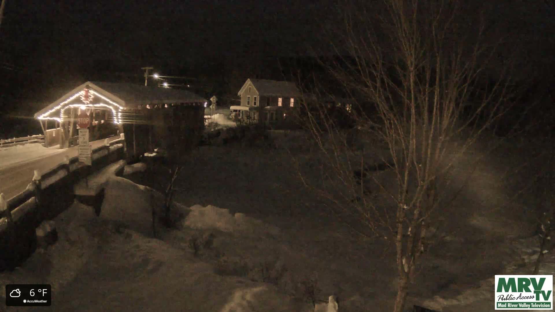 Waitsfield, Mad River Valley Great Eddy Covered Bridge Live Cam -Waitsfield, Washington County, Vermont, USA