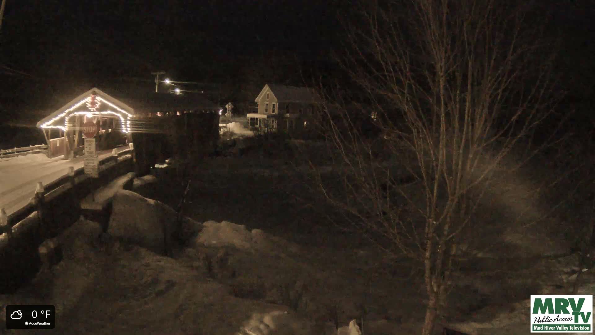 Waitsfield, Mad River Valley Great Eddy Covered Bridge Live Cam -Waitsfield, Washington County, Vermont, USA