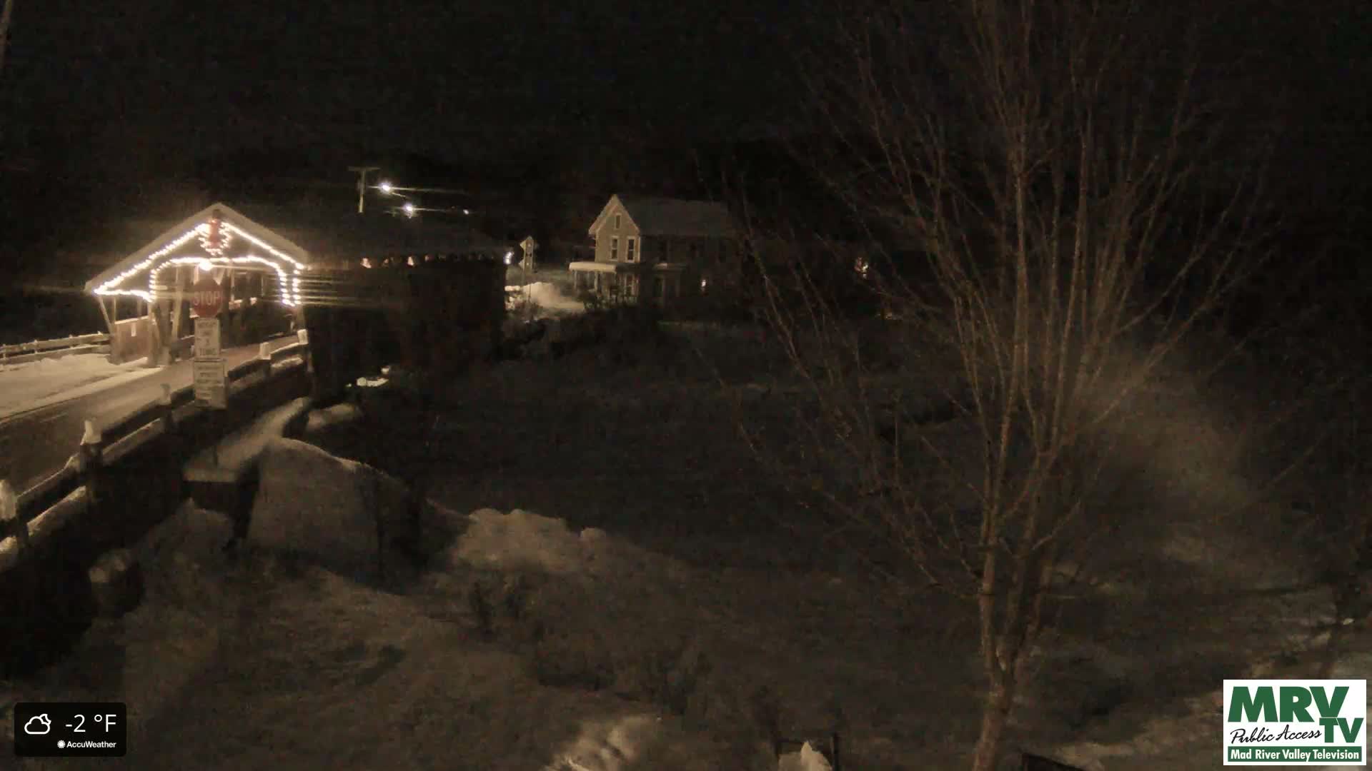 Waitsfield, Mad River Valley Great Eddy Covered Bridge Live Cam -Waitsfield, Washington County, Vermont, USA