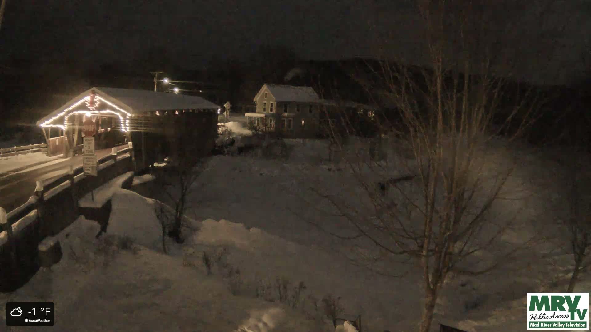 Waitsfield, Mad River Valley Great Eddy Covered Bridge Live Cam -Waitsfield, Washington County, Vermont, USA