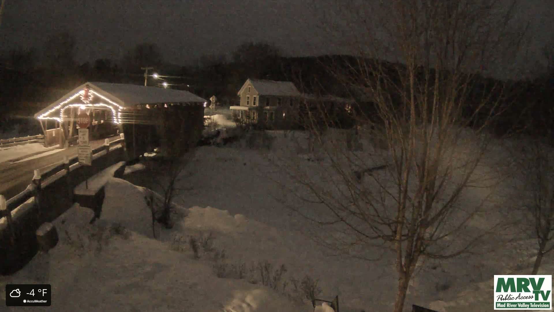 Waitsfield, Mad River Valley Great Eddy Covered Bridge Live Cam -Waitsfield, Washington County, Vermont, USA