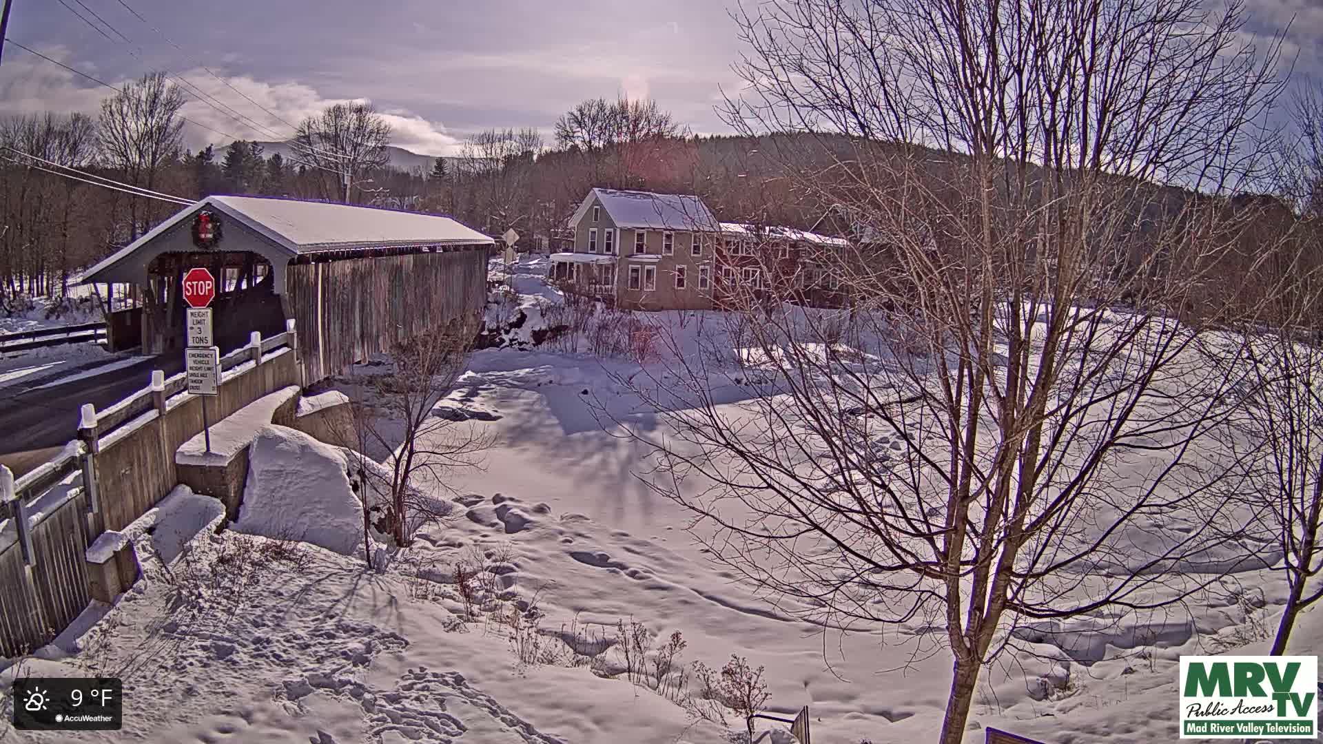 Waitsfield, Mad River Valley Great Eddy Covered Bridge Live Cam -Waitsfield, Washington County, Vermont, USA