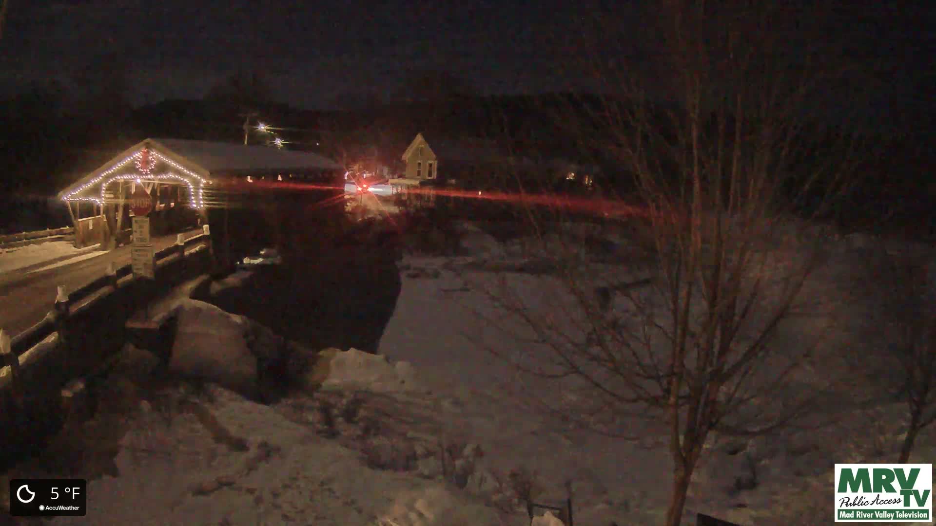 Waitsfield, Mad River Valley Great Eddy Covered Bridge Live Cam -Waitsfield, Washington County, Vermont, USA
