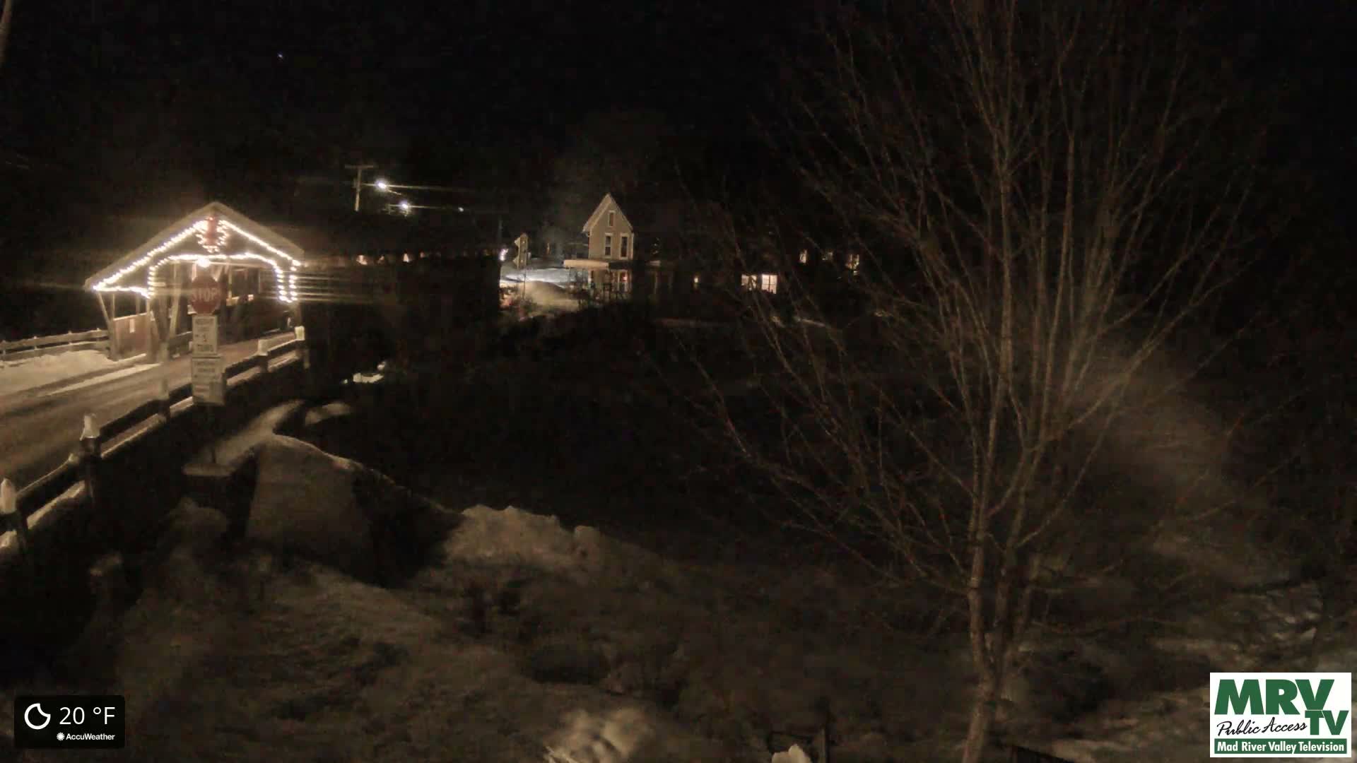 Waitsfield, Mad River Valley Great Eddy Covered Bridge Live Cam -Waitsfield, Washington County, Vermont, USA