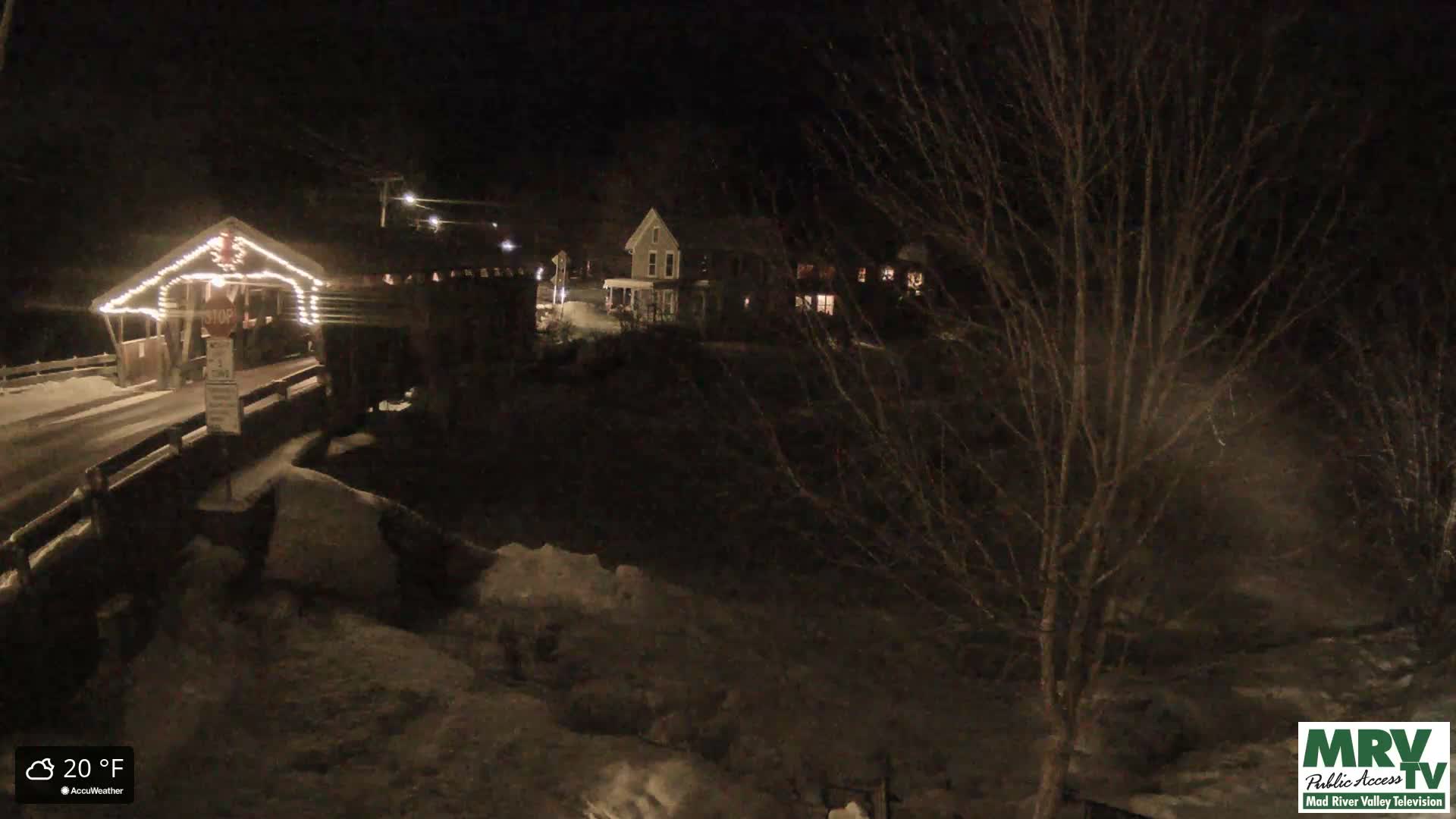 Waitsfield, Mad River Valley Great Eddy Covered Bridge Live Cam -Waitsfield, Washington County, Vermont, USA
