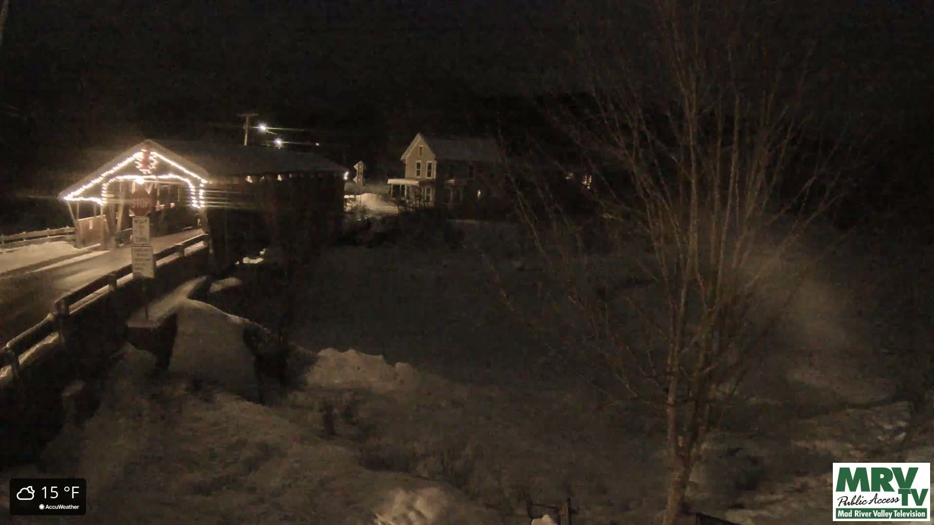 Waitsfield, Mad River Valley Great Eddy Covered Bridge Live Cam -Waitsfield, Washington County, Vermont, USA