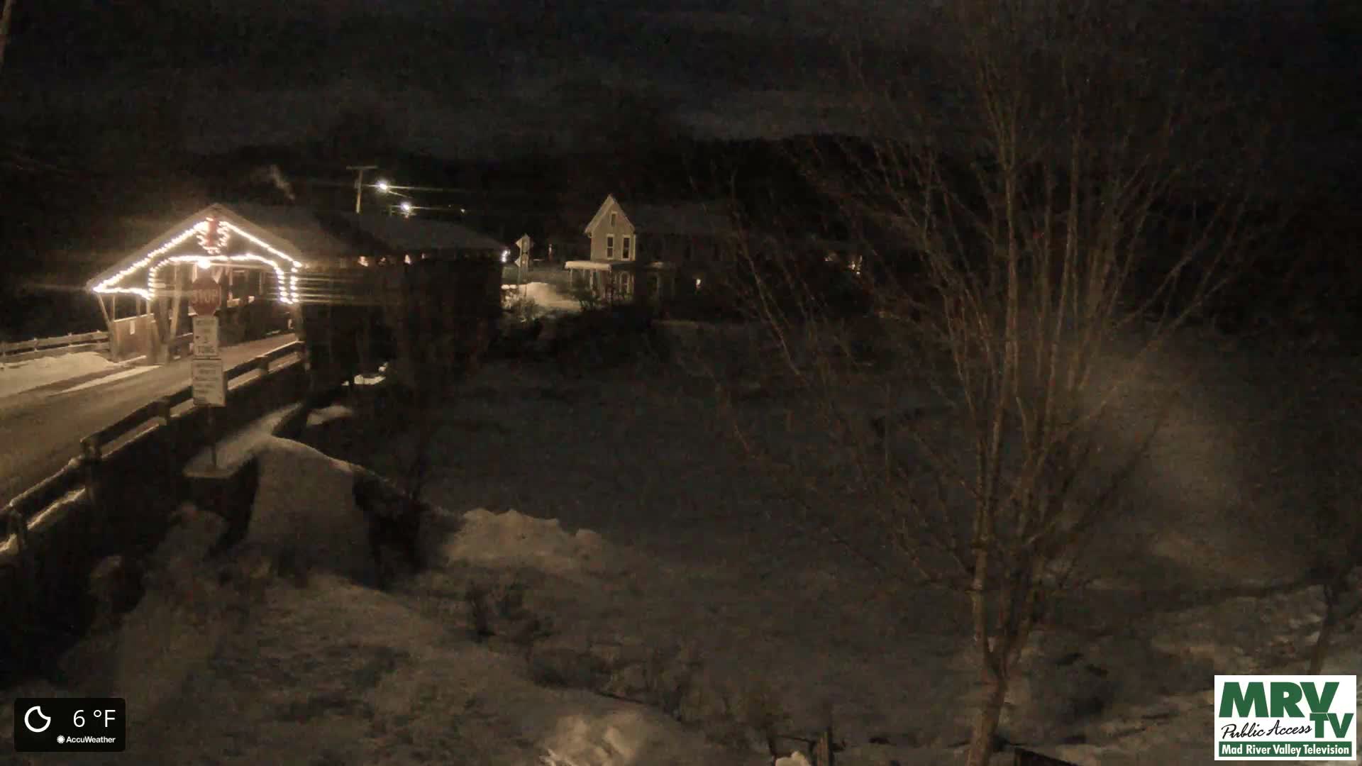 Waitsfield, Mad River Valley Great Eddy Covered Bridge Live Cam -Waitsfield, Washington County, Vermont, USA