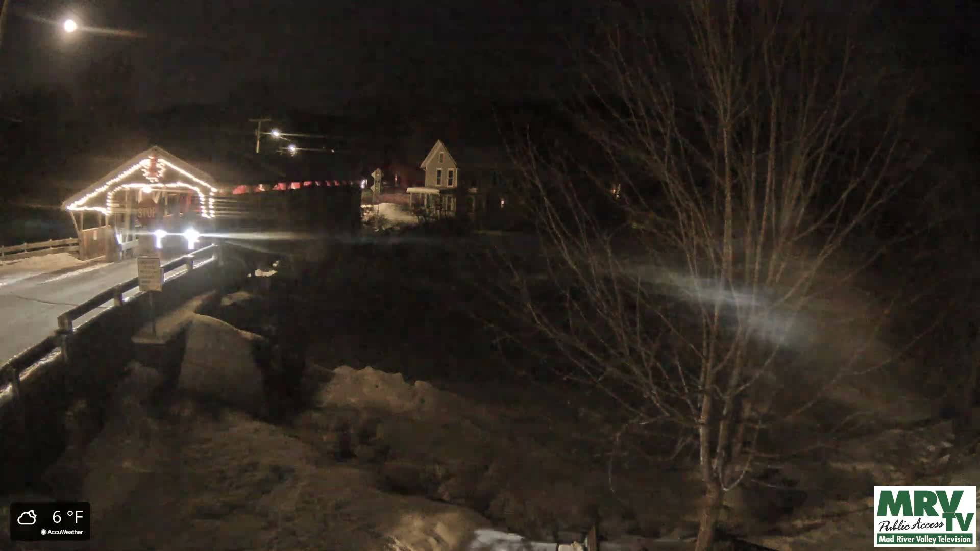 Waitsfield, Mad River Valley Great Eddy Covered Bridge Live Cam -Waitsfield, Washington County, Vermont, USA