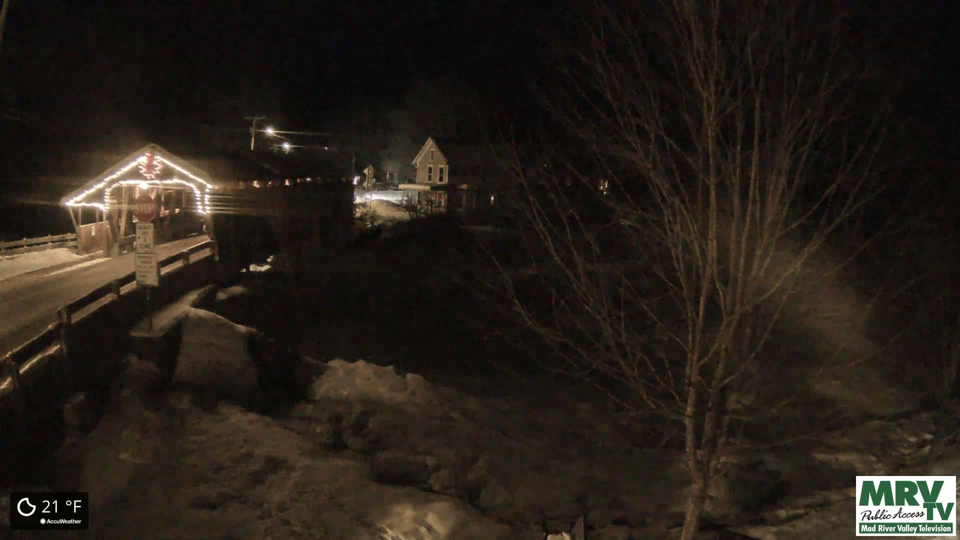 Waitsfield, Mad River Valley Great Eddy Covered Bridge Live Cam -Waitsfield, Washington County, Vermont, USA