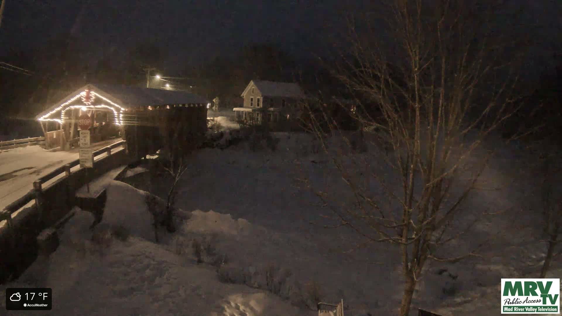 Waitsfield, Mad River Valley Great Eddy Covered Bridge Live Cam -Waitsfield, Washington County, Vermont, USA