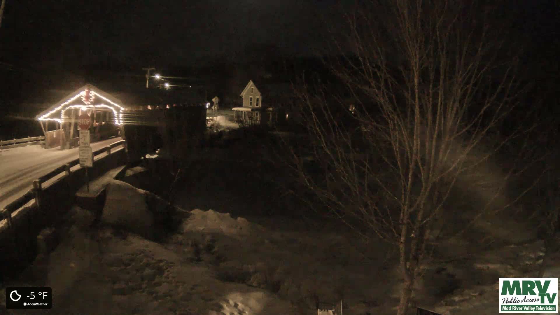 Waitsfield, Mad River Valley Great Eddy Covered Bridge Live Cam -Waitsfield, Washington County, Vermont, USA