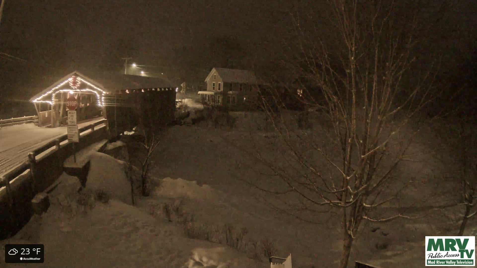 Waitsfield, Mad River Valley Great Eddy Covered Bridge Live Cam -Waitsfield, Washington County, Vermont, USA
